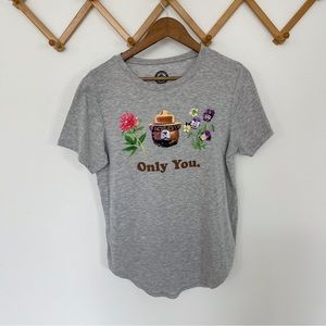 Official Smokey the Bear Only You Floral Curved Hem Short Sleeve Tee